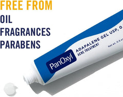 PanOxyl Adapalene 0.1% Leave-On Gel, Retinoid Gel Acne Treatment, 30-Day Supply, Acne Prone Skin, Oil, Fragrance, and Paraben Free, 0.5 oz